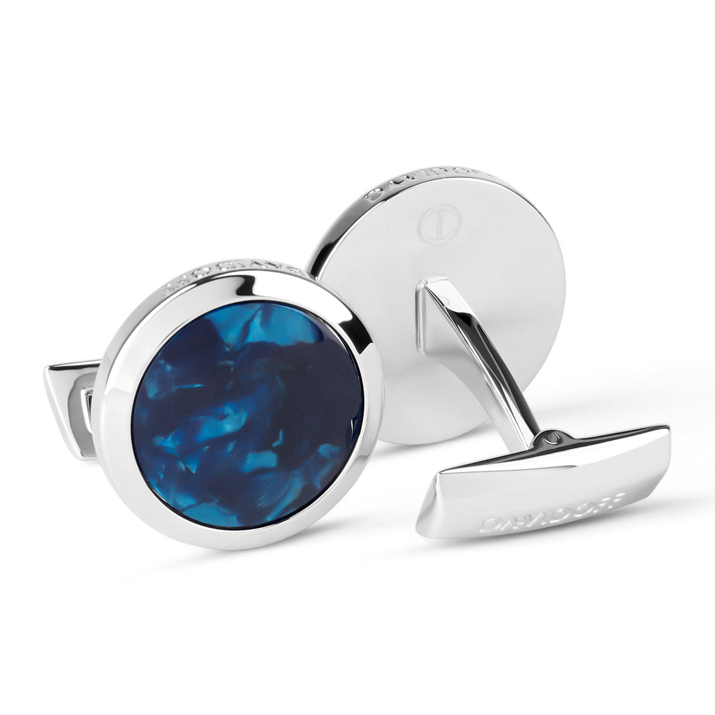 Cufflinks Silver Blue for Men
