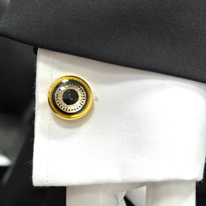 Round Black Contrasted with Gold colour for Men