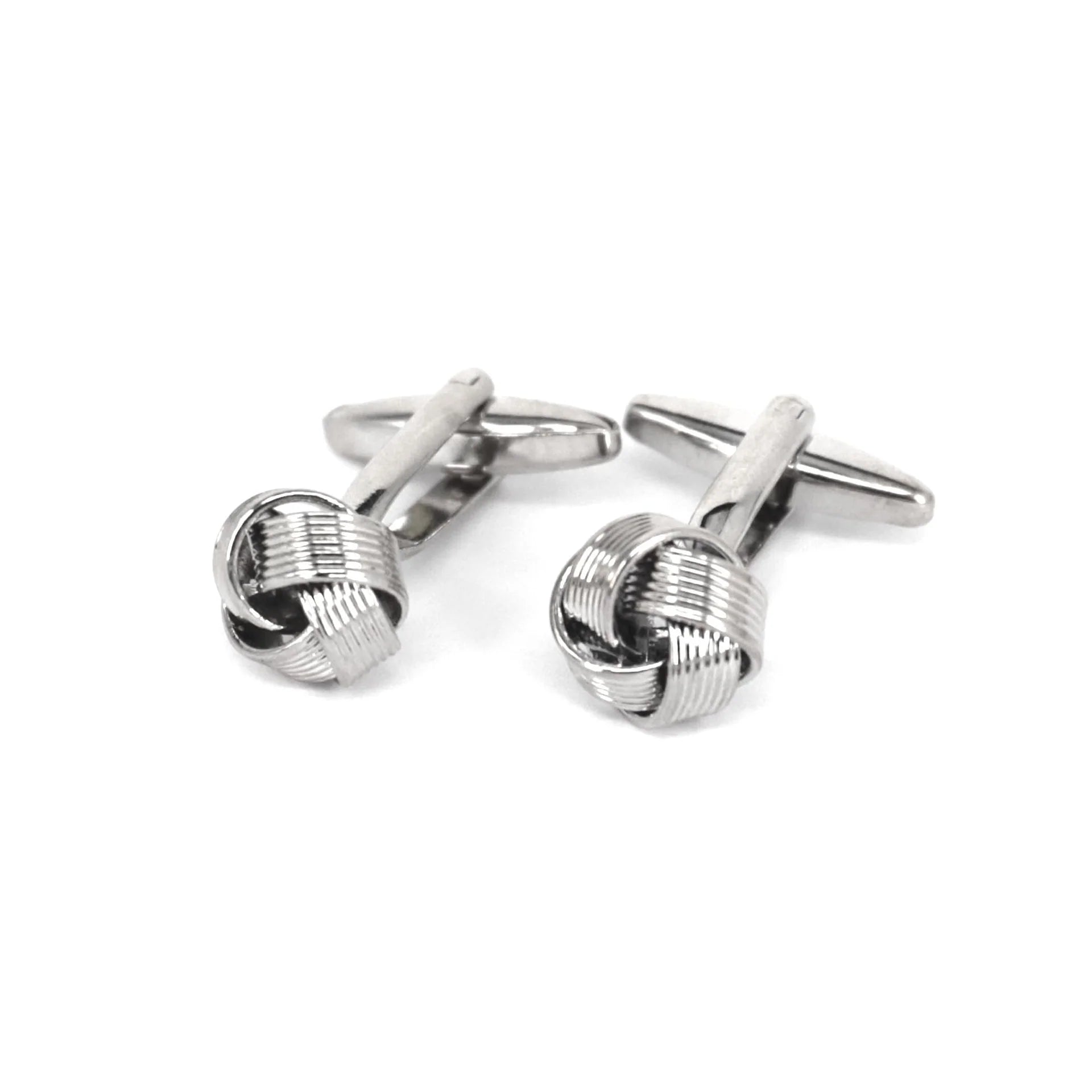 Silk Knot in Silver Cufflink  for Men