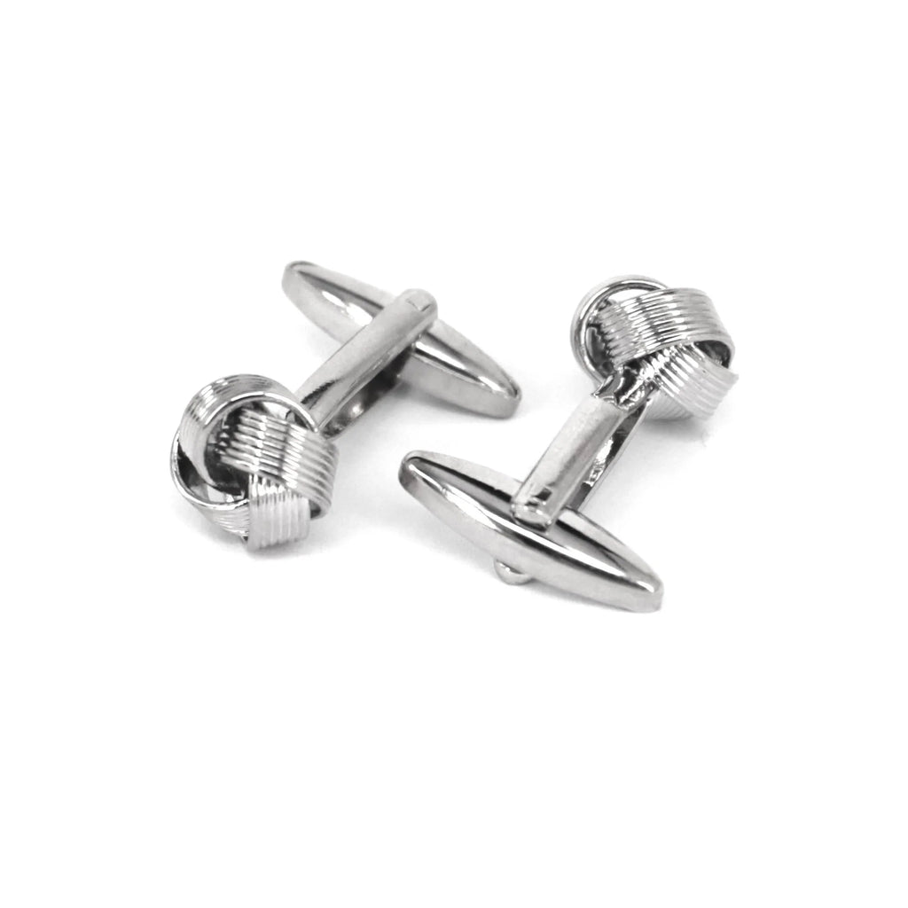 Silk Knot in Silver Cufflink  for Men
