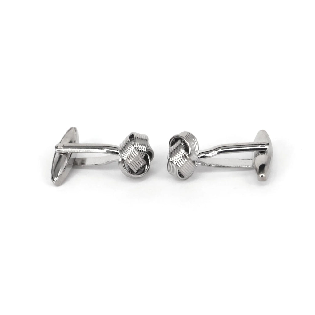 Silk Knot in Silver Cufflink  for Men